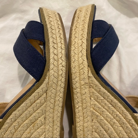 Merona Cream Espadrilles Navy Wedge size 7.5 - Picture 10 of 11